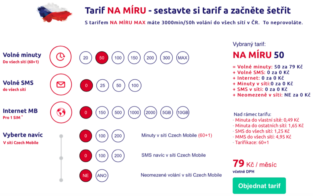 Czech Mobile tarify 